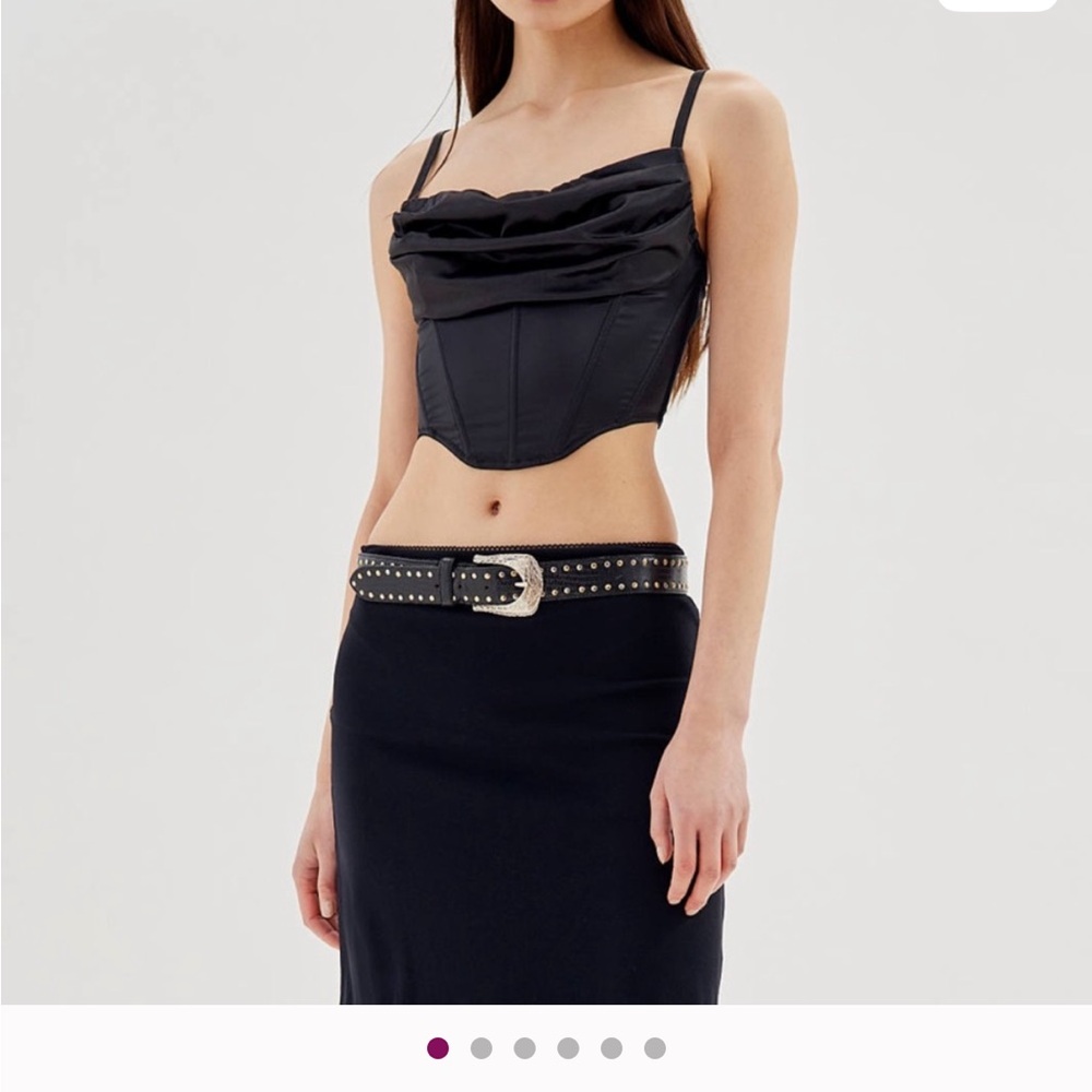 Black Corset Top with Spaghetti Straps